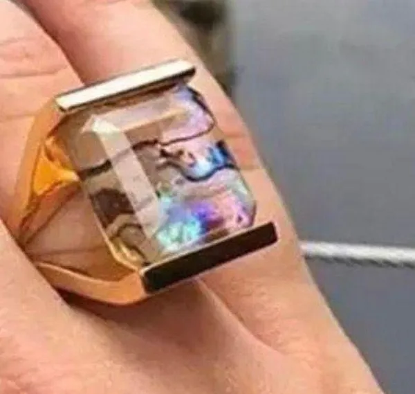 Free People Abalone Illusion Gold Ring - Image 5