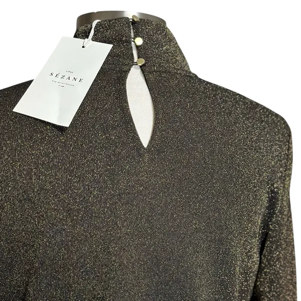 SÉZANE Omaya Long Sleeve Knit Top, Gold, Large - Image 6