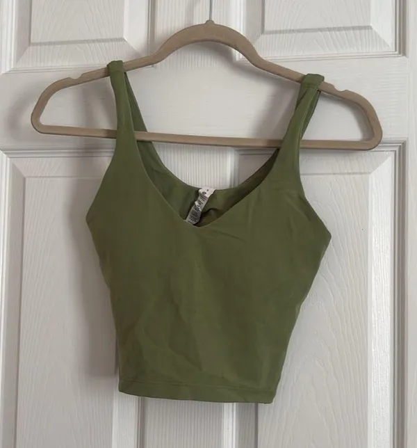 Lululemon Align Tank Top Nulu Size 6 Green Foliage - Image 3