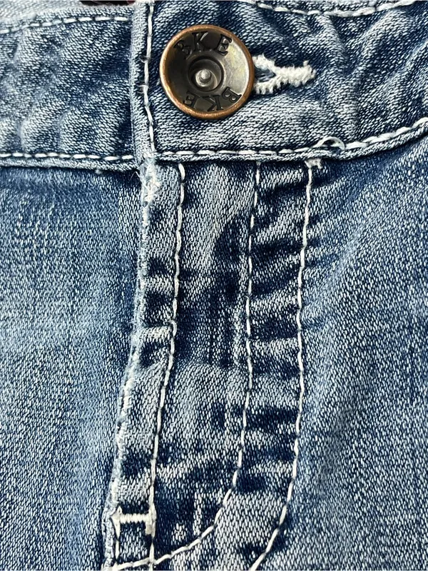 BKE Kate Boot Womens Medium Wash Stretch Bootcut Distressed Denim Jeans 30x33.5 - Image 4