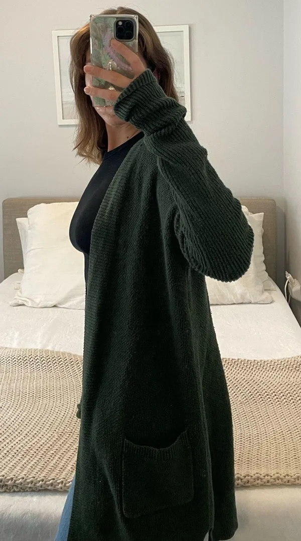 Long Knit Green Cardigan - Image 3