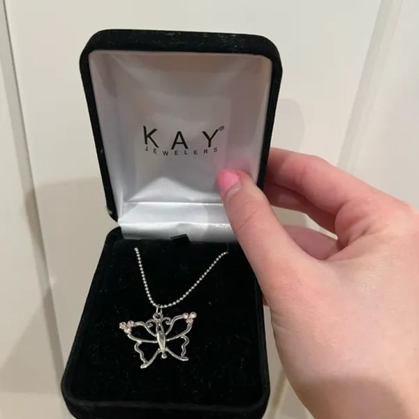 Necklace with Butterfly Pendant Silver - Image 2