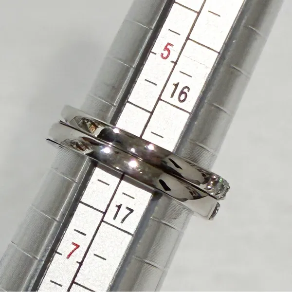 Swarovski Sterling Silver 925 Platinum Flower‎ Halo Ring Band Set Size 6 NEW - Image 5