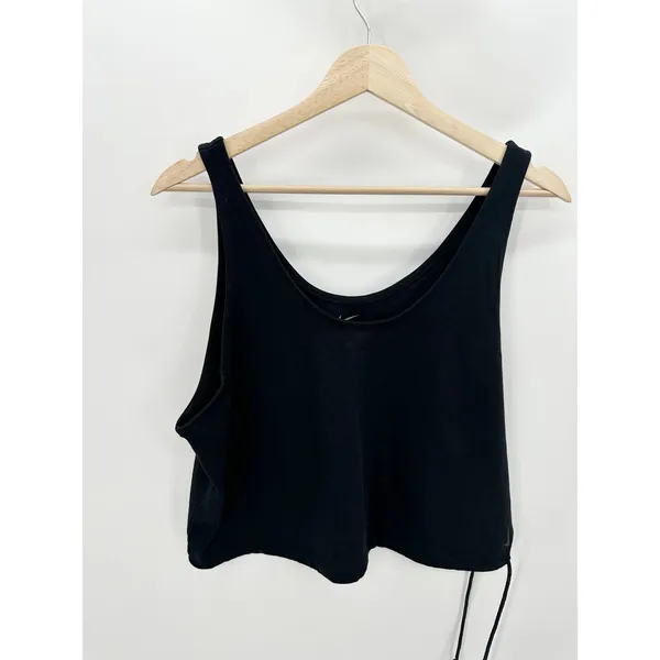 Nike Black Yoga Tank Top Tie‎ Waistband Scoop Neck Womens Size Medium - Image 2