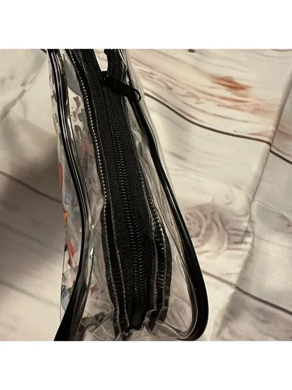 Clear Skincare Stuff Bag with Colorful Graphics - Image 3