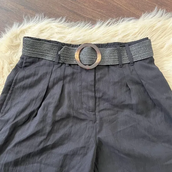 NWT Nine West Black Pleated Shorts W Belt Size US S - Image 3
