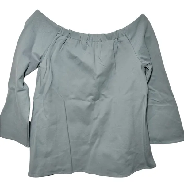 Tuckernuck Womens Off The Shoulder Bell Sleeve Knit‎ Top Dusty Blue Size M - Image 2