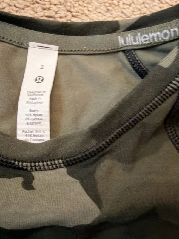 Lululemon It’s Rulu Run Long Sleeve Shirt | Olive Camo | Size 2 - Image 11