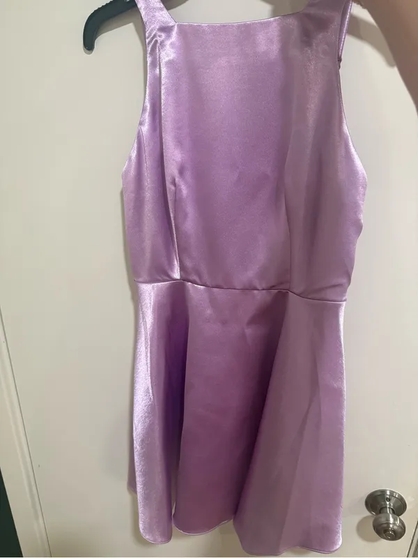 Elliatt Lilac Satin Fit & Flare Mini Dress - Image 2