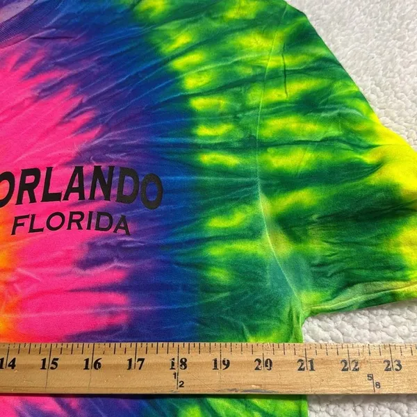 GILDAN size large multi color Tie-Dye Long Sleeve Shirt Orlando Florida beachy - Image 3