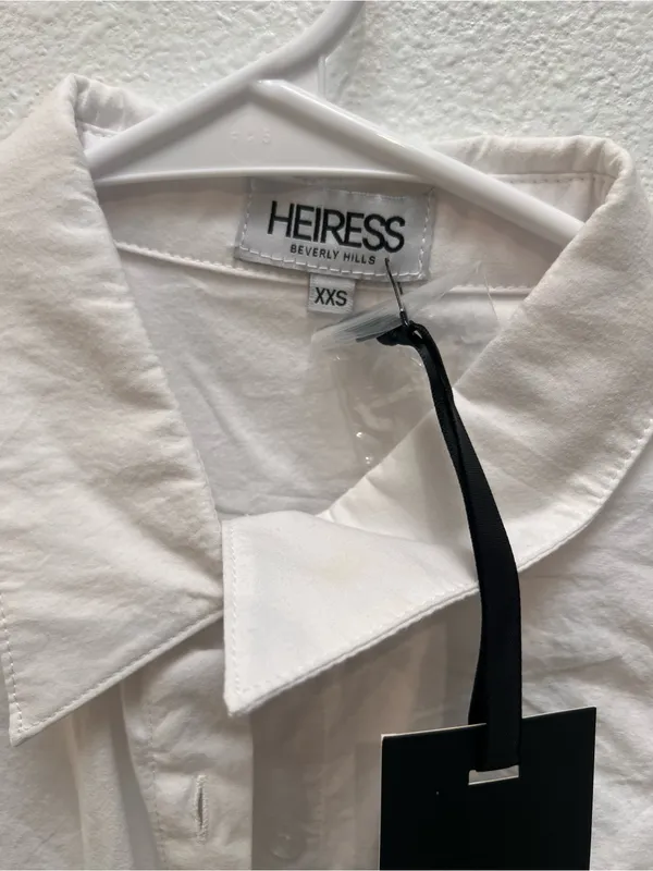 Heiress Beverly Hills White Chain Shirt Dress size XXS - Image 4