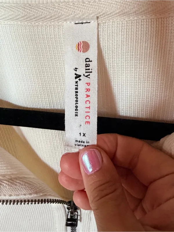 Anthropologie daily practice Sherpa jacket cream 1x - Image 4