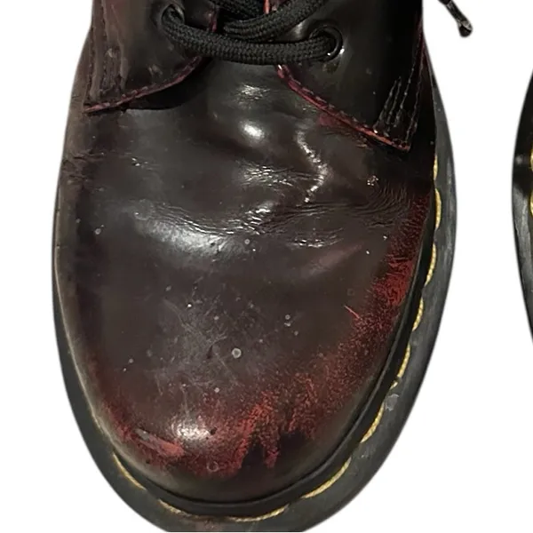 Dr. Martens 1461 Arcadia Grunge Oxblood Rub-off Distressed 3 eyelet Oxford Shoes - Image 6