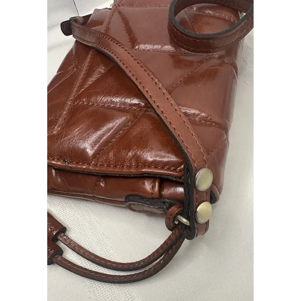 Patricia Nash Corfu Quilted Leather Crossbody Bag Purse Cognac Brown Oil-Waxed - Image 5