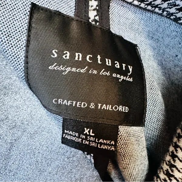Sanctuary Anthropologie Blazer Womens XL Long Jacket Pockets Houndstooth Button - Image 8