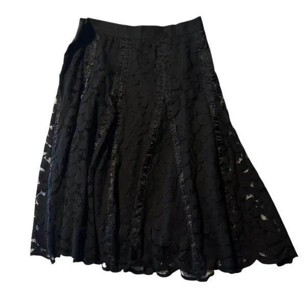 Mark‎ Shale Women's 10 Black Lace Skirt Floral Whimsigoth Goth Dark Academia - Image 4