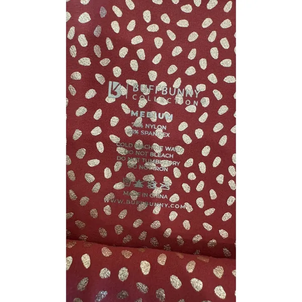 Buff Bunny Rosa pocket legging "Bossy" print vineyard red size medium - Image 4