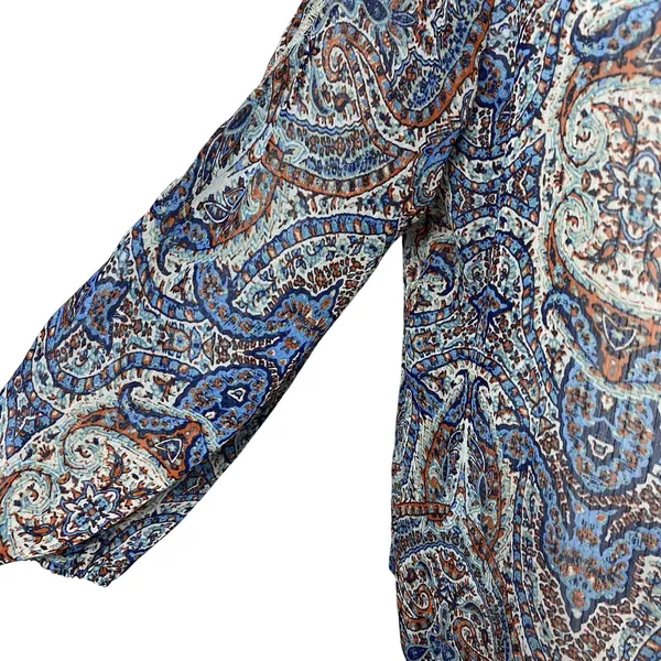 Democracy Size Medium Sheer Blouse Top‎ Lace Balloon Sleeve 20"x22" Lightweight - Image 3