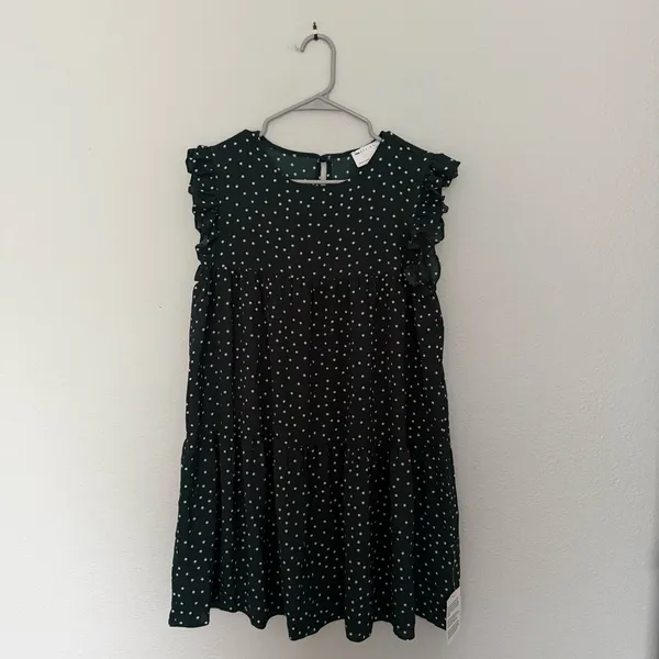 ASOS Design Hunter Green Cream Polka Dot Mini Dress Size 8 NWT - Image 8