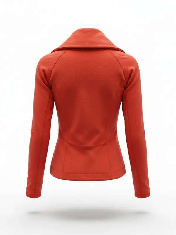 Lucy Hatha Asymmetrical Moto Zip Jacket Red XS - Image 4