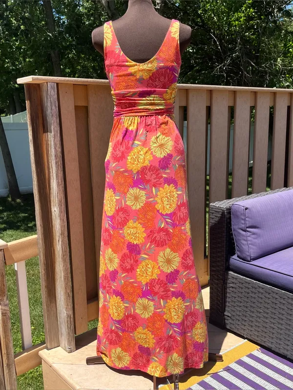 Tabitha Webb Floral V-Neck Stretch Maxi Dress with Pockets Size XS Summer Garden - Image 5