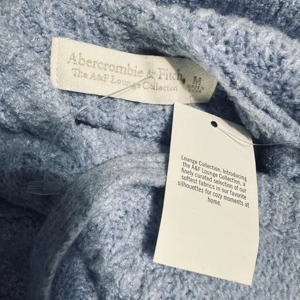 NWT Abercrombie &‎ Fitch Womens M Light Blue Super Soft Hooded Sweater Lounge - Image 7