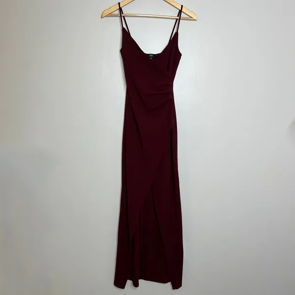 Lulus Sweetest Admirer Burgundy Ruched Surplice Maxi Dress - Image 4