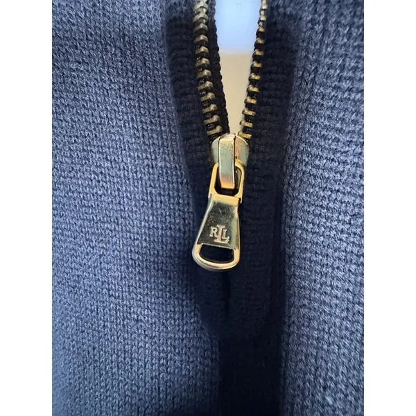 Lauren Ralph Lauren Mock Neck Quarter Zip Long Sweater Dress Black‎ Size PS - Image 6