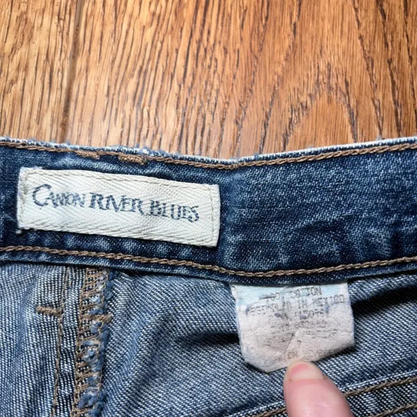 90s Canyon River Blues Carpenter Jeans Wide Leg Medium Wash Blue Denim 28x30 vtg - Image 3