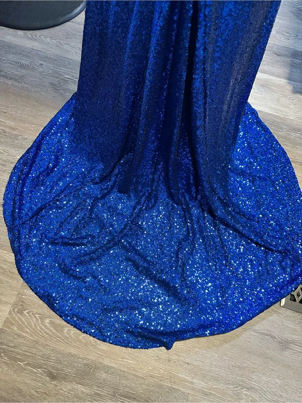 NWT Sherri Hill Royal Blue Sequin Evening Gown - Image 4