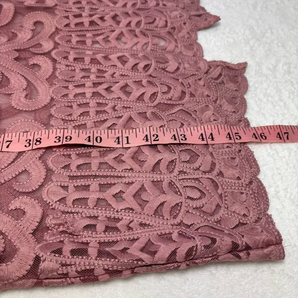 Bardot Gia Lace Pencil Midi Dress Spaghetti Strap Latte‎ Pink Embroidered L - Image 9