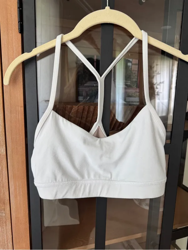 Lululemon Flow Y sports Bra Nulu White workout top racerback - Image 2