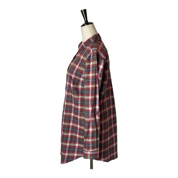 Tyler Boe Shirt Women Small Red Plaid Cotton Collared‎ Pleated Tina Tunic Preppy - Image 4