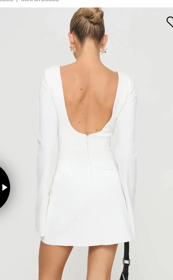 White Long Sleeve Dress - Image 3