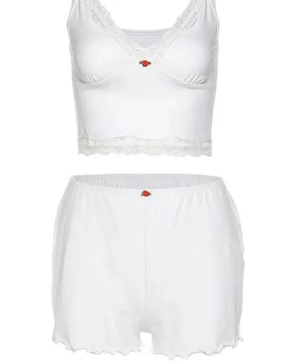 White Lace Trim Camisole Set from YesStyle Size M - Image 3