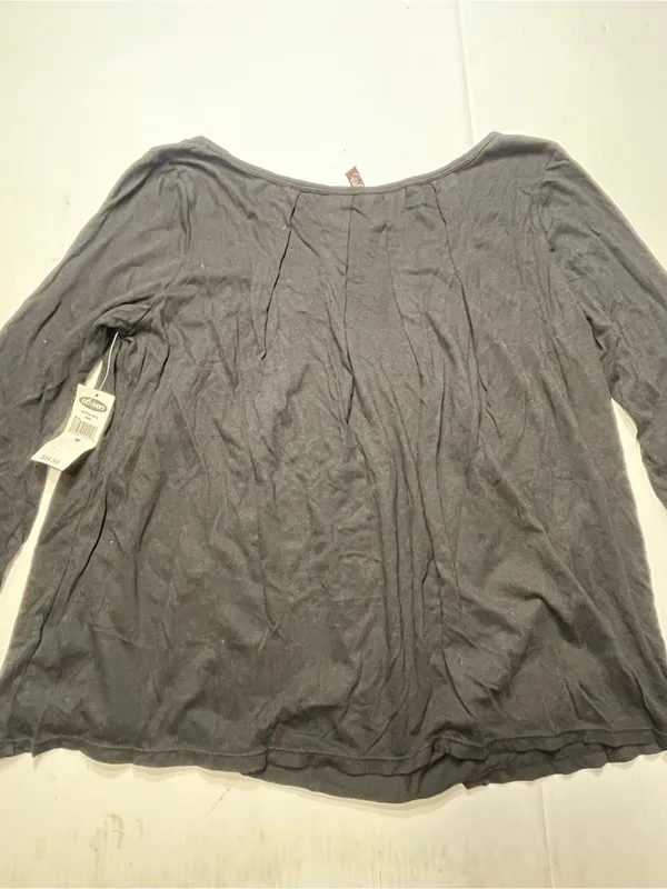 Old Navy Black Swing Top Pleating Detail Scoop Neck 3/4 Sleeve Women Sz M NWT - Image 7