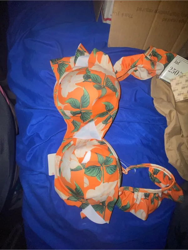 2 piece bikini with cover skirt Orange - Image 7