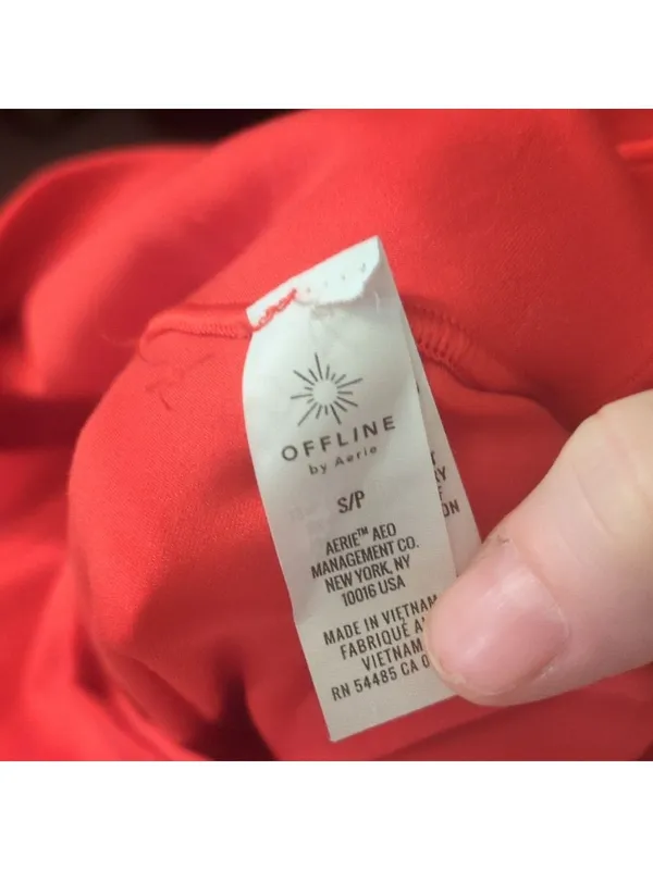 Aerie Red real me high rise super flare cross over leggings size small - Image 5