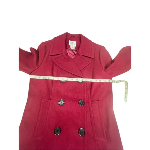 St. John’s Bay * Burgundy * Wool Blend * Double breasted ￼* Pea Coat * Sz PM NWO - Image 7