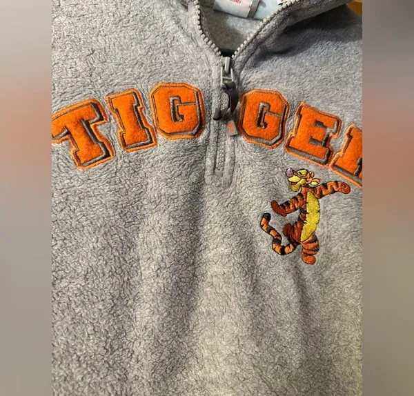Vintage Disney Tigger 90’s Fleece 1/4 Zip Up Sweatshirt size women’s small - Image 2