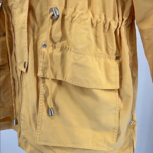 Norm Thompson Yellow Lightweight Jacket vintage lined cinched waist spring M - Image 8