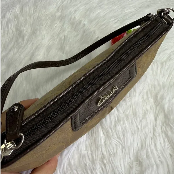 COACH y2k Brown Signature Canvas Wristlet Mini Purse - Image 6