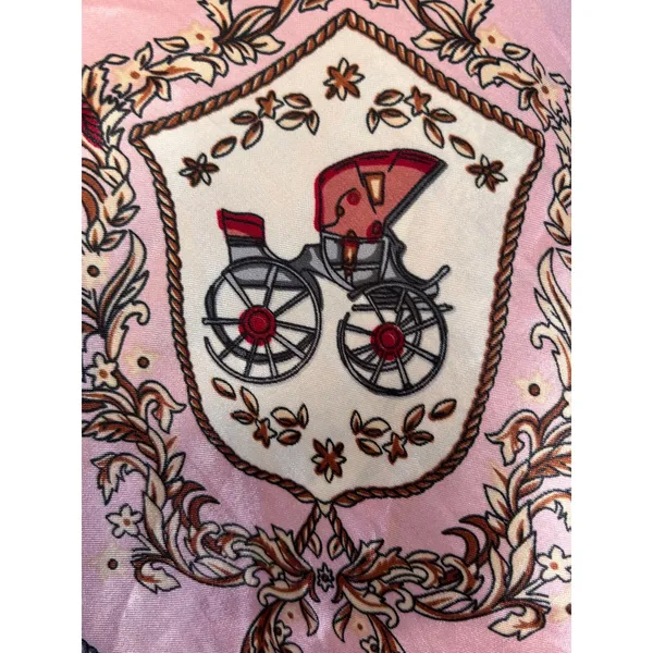 Pink Equestrian Novelty Print‎ Square Scarf Satiny Romantic Horse Girl Accessory - Image 5