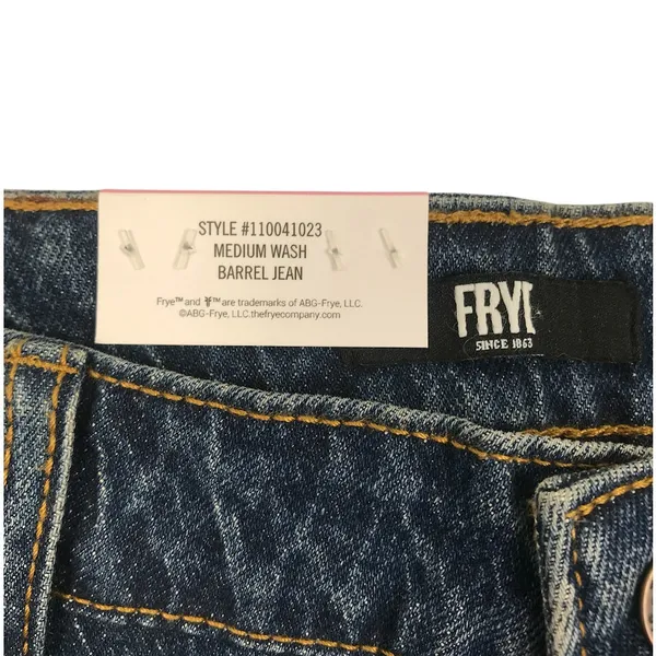 FRYE Medium Wash Barrel Jean Women 6 Blue Everyday Stylish Boho Travel City NWT - Image 7