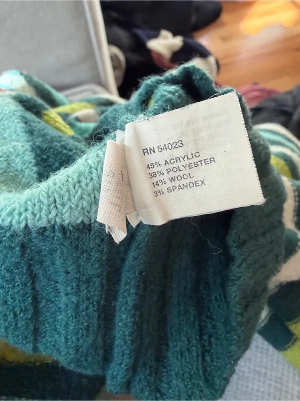Vintage Y2K Gap Striped Sweater Snap Collar Wool - Image 7