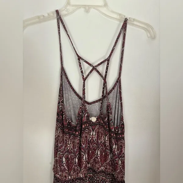 American Eagle Soft & Sexy Paisley Print Long Dress Side Slit Size M - Image 10