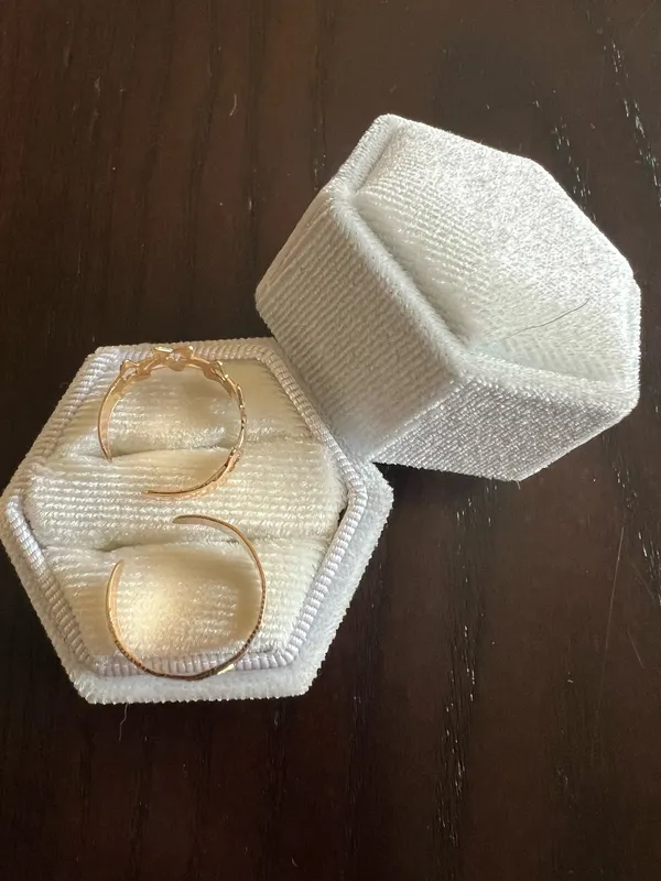 Golden 2 Piece Adjustable Ring Set Size 6 - Image 2