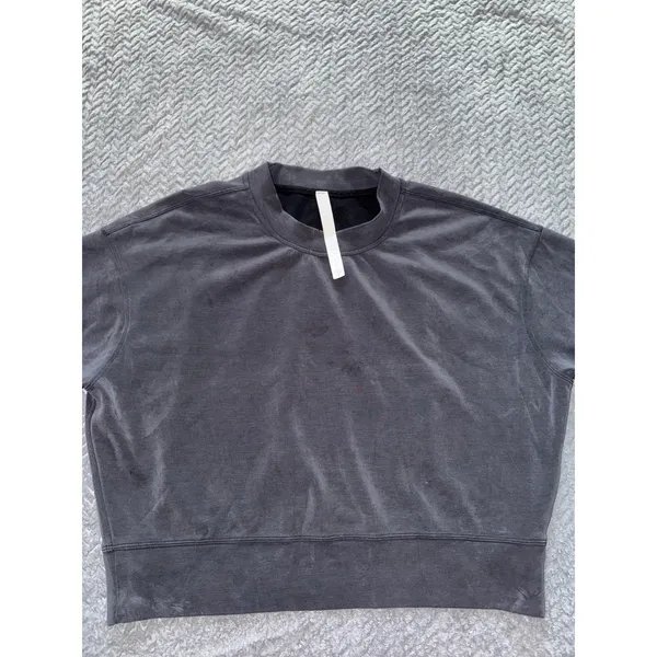 Lululemon Sweatshirt Womens Black Fleece Perfectly‎ Oversized Softstreme Sz 4 - Image 2