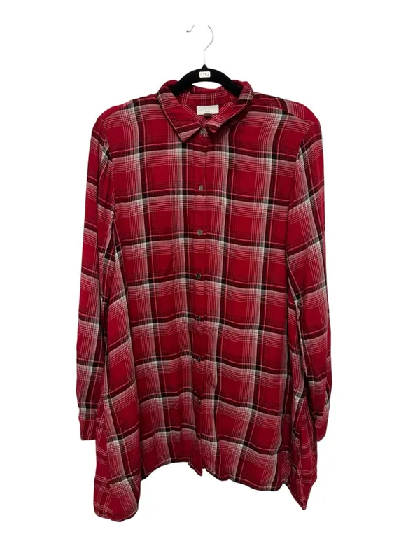 J. Jill Red Plaid Button - Image 3