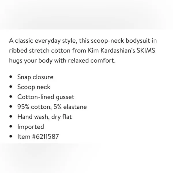SKIMS Cotton Rib Thong Bodysuit in Pacific, NWT XXS - Image 6